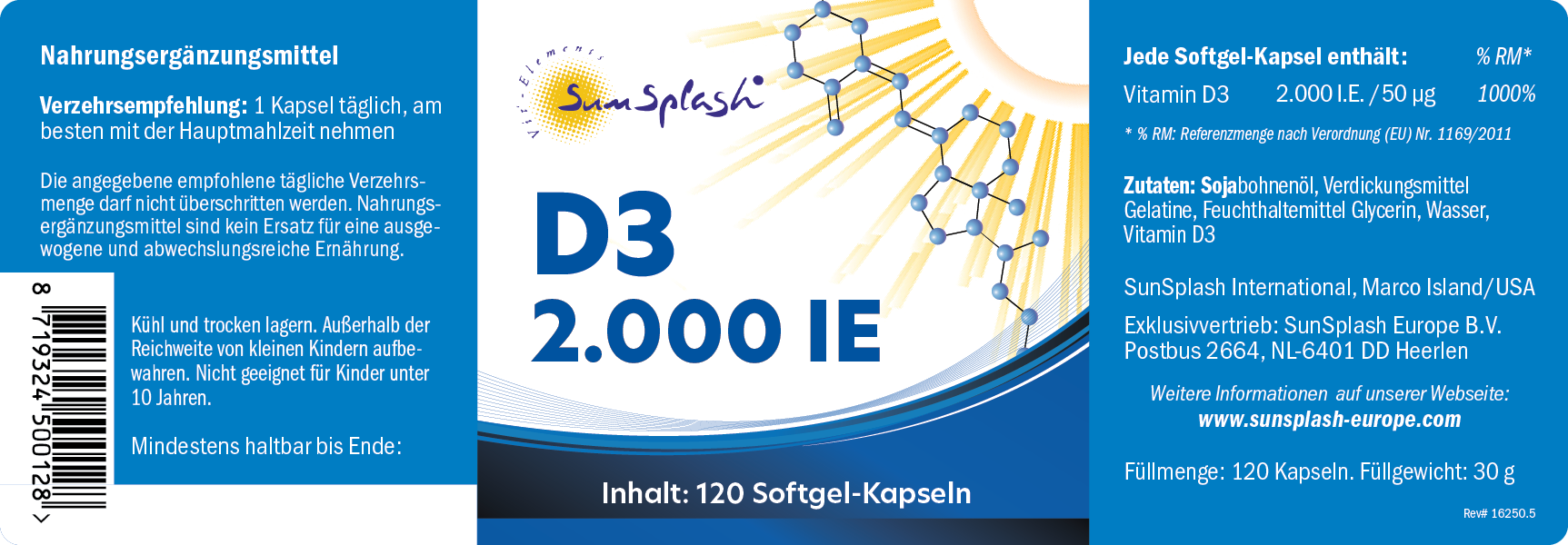 D3 2000 I.E. (120 Softgel-Kaps.)